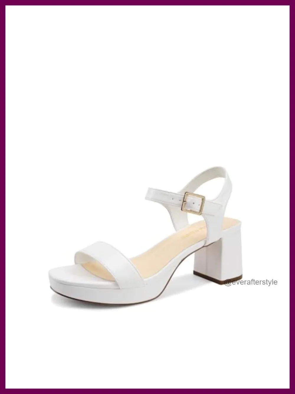 Chunky Block Platform Heeled Sandals Open Toe Ankle Strap Faux Leather Party